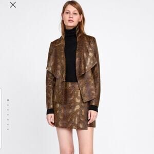 Zara Faux Suede Snakeprint Jacket